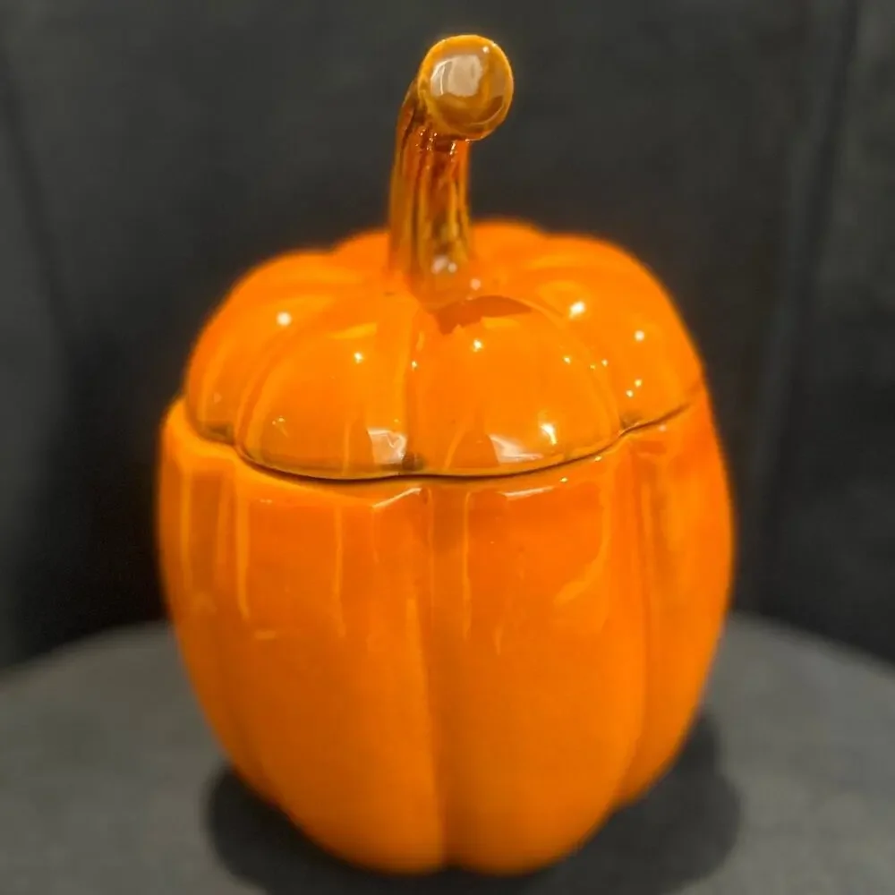 1YANKEE CANDLE Boney Bunch Pumpkin Candy Dish Jar Candle Holder PWP 2018 RETIRED